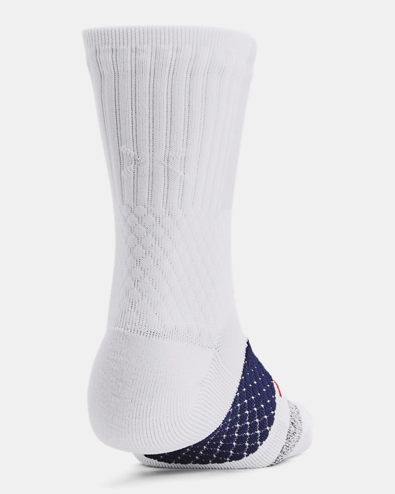 Unisex Curry ArmourDry™ Playmaker Mid-Crew Socks, White, pdpMainDesktop image number 2